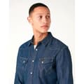 Miniatyrbild 3 av 4: Western Skjorta - Wrangler - Blå Denim - Slim - Långa Ärmar - 100% Bomull