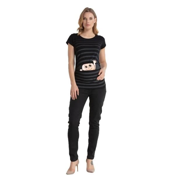 MMC Hej baby - Graviditet t-shirt för kvinnor - i några korta