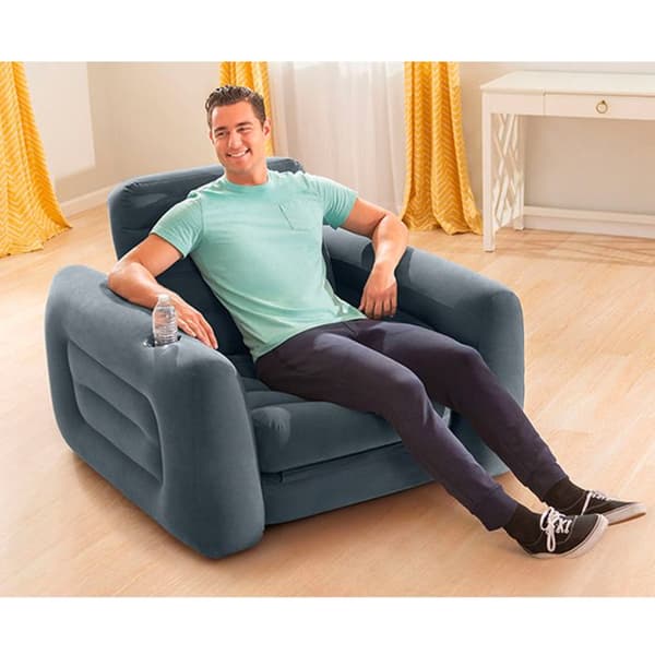 Uppblåsbar stol - INTEX - 66551 - 1 sits - Mörkgrå - Mått 224x117x66 cm