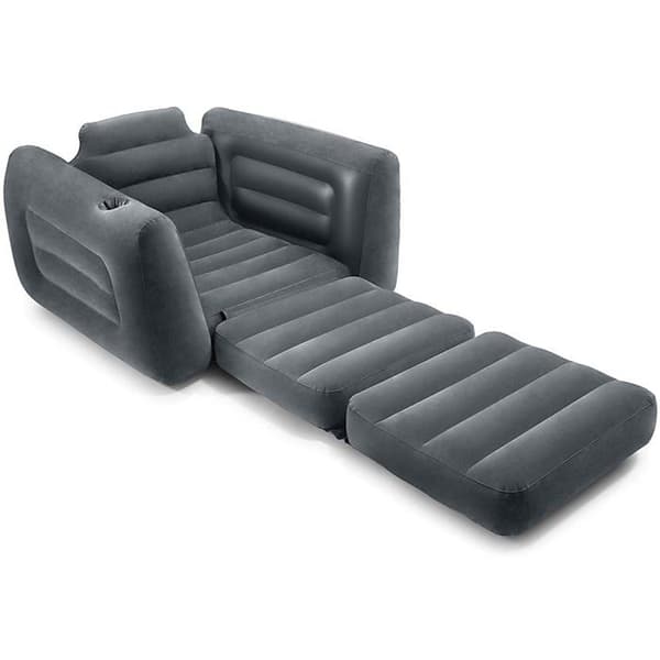 Uppblåsbar stol - INTEX - 66551 - 1 sits - Mörkgrå - Mått 224x117x66 cm