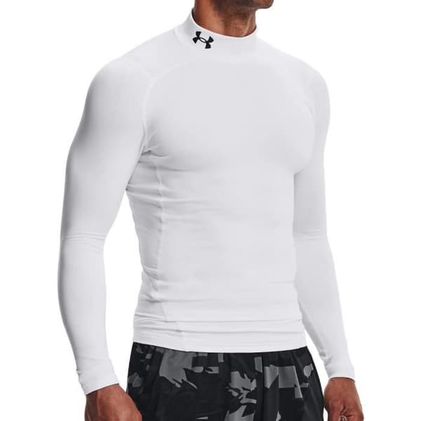 T-shirt - Under Armour - Comp Mock - Vit - Långa ärmar - Hög krage