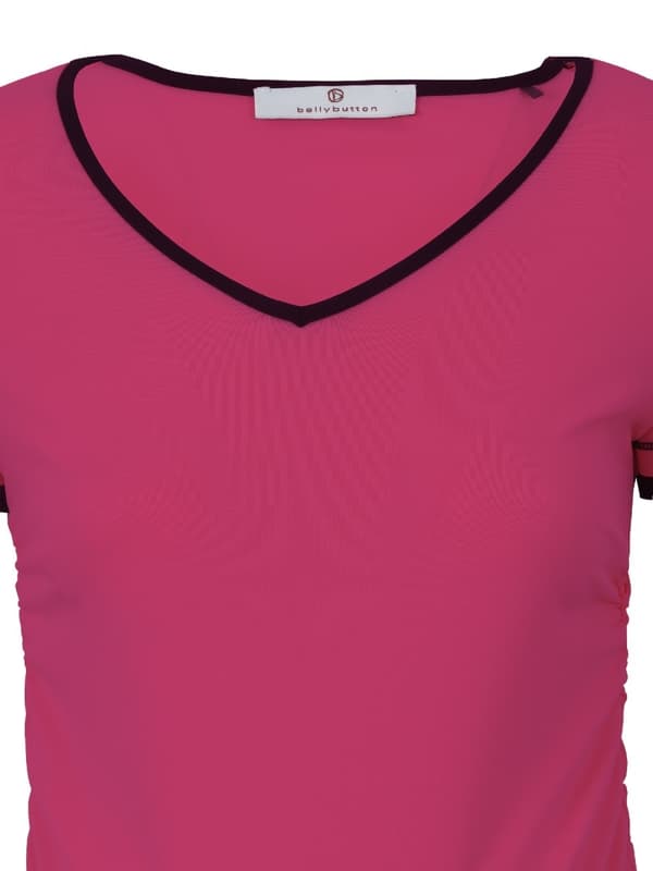 Dam gravid-T-shirt rosa Navelknapp Maternity