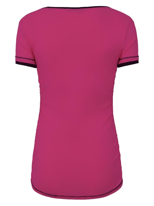 Dam gravid-T-shirt rosa Navelknapp Maternity