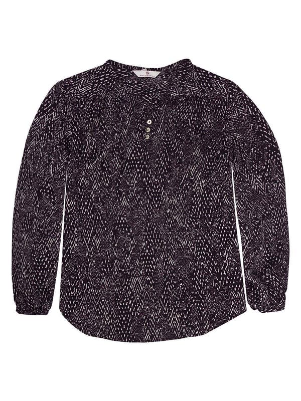 Damebluse med lange ærmer, sort, navle, graviditet