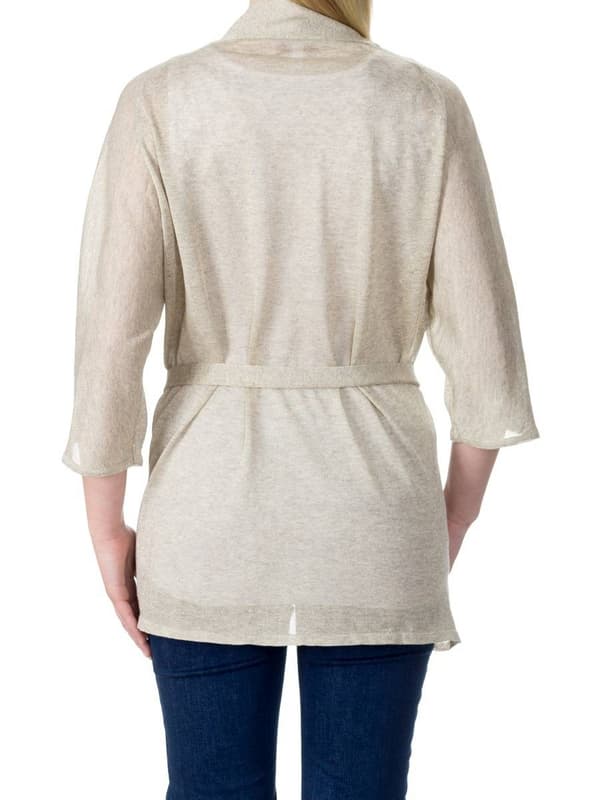 Beige cardigan til kvinder med navlemønster