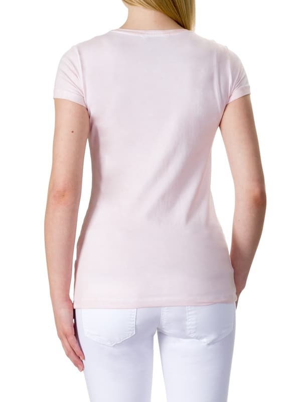 Dame T-shirt til gravide, lyserød, navle- og fødselsmodel