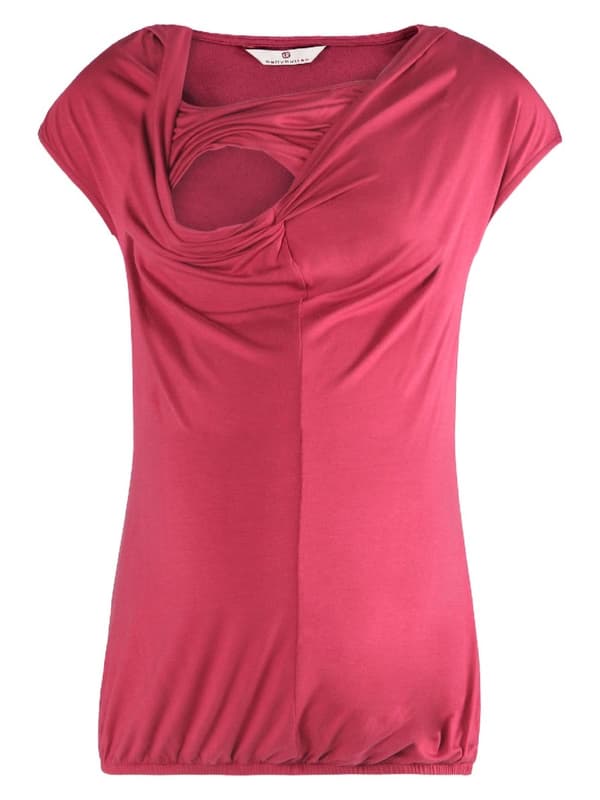 Damblus med korta ärmar, rosa navel