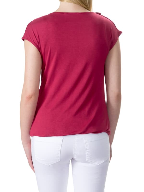 Damblus med korta ärmar, rosa navel