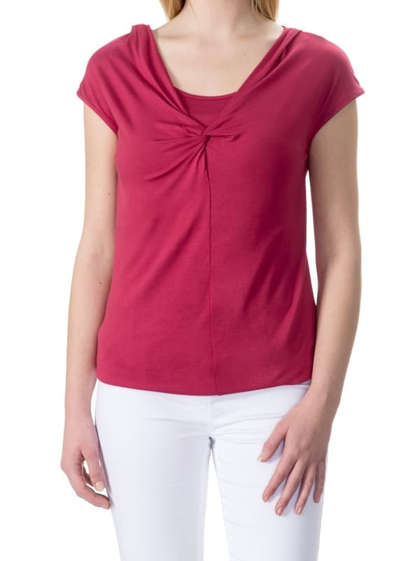 Damblus med korta ärmar, rosa navel