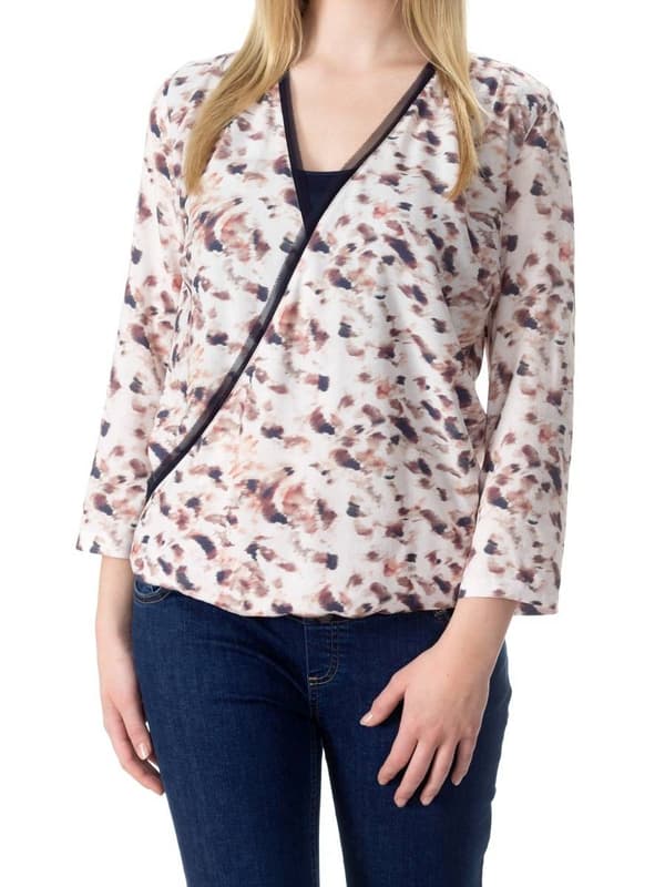 Damblus med långa ärmar, beige, gravidklänning