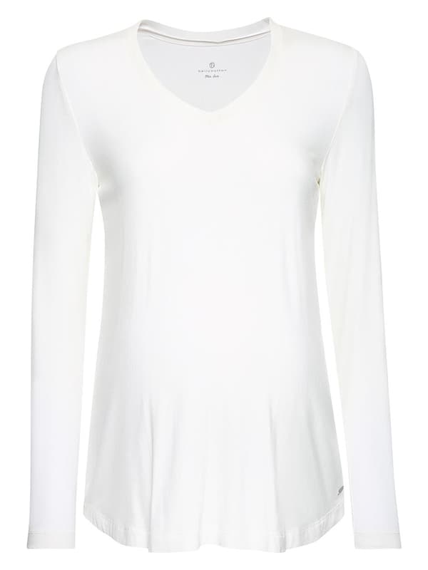 Damblus med lång ärm, vit, Bellybotton Maternity