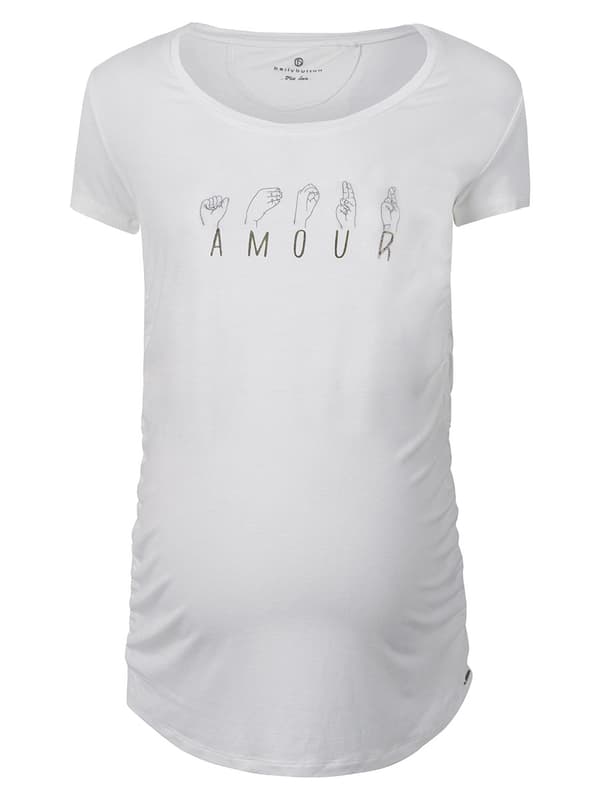 Dam gravid-t-shirt mjuk vit Bellybuton Maternity