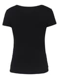 Miniatyrbild 2 av 2: Dam Gravid-T-shirt Mjuk Svart Navelknapp Graviditet
