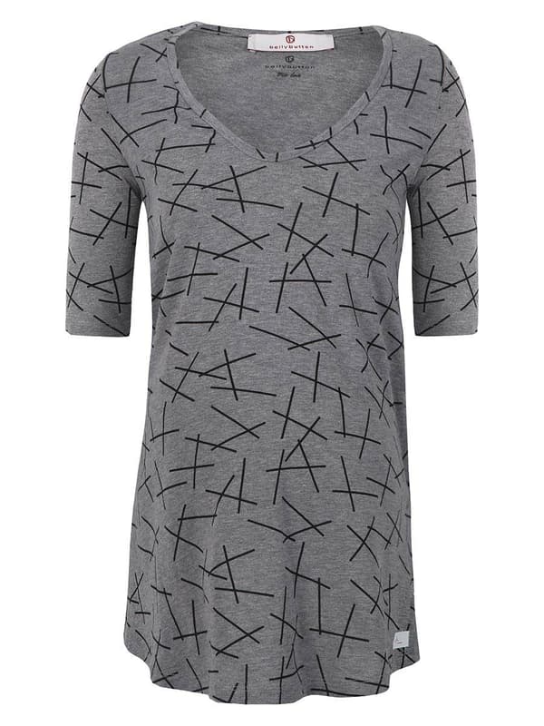 Dame Gravid T-shirt med print, grå Bellybuton Maternity