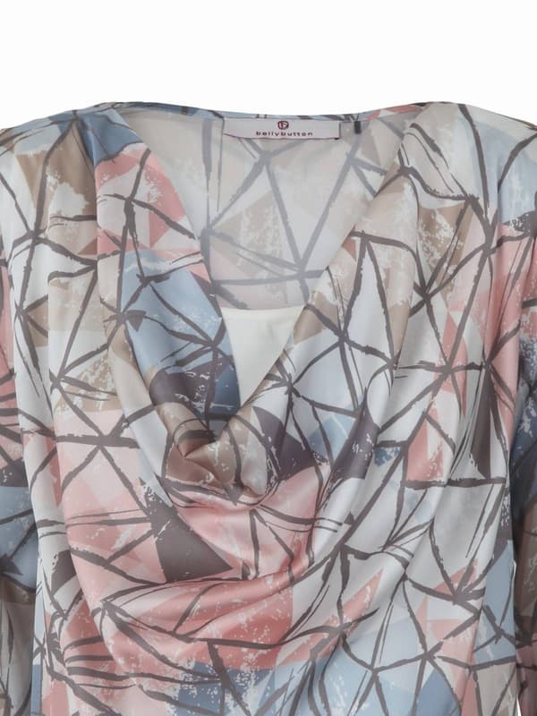 Damblus med rosa tryck, navelblus, gravid