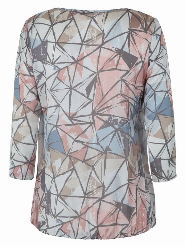 Damblus med rosa tryck, navelblus, gravid