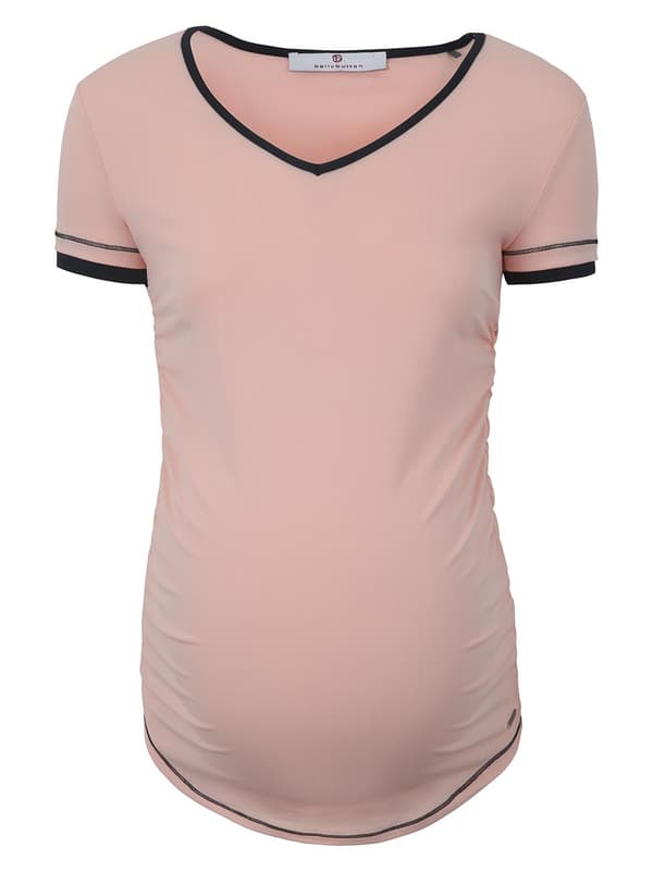 Naisten joustava t-paita raskaana oleville naisille pinkki Bellybutton Maternity