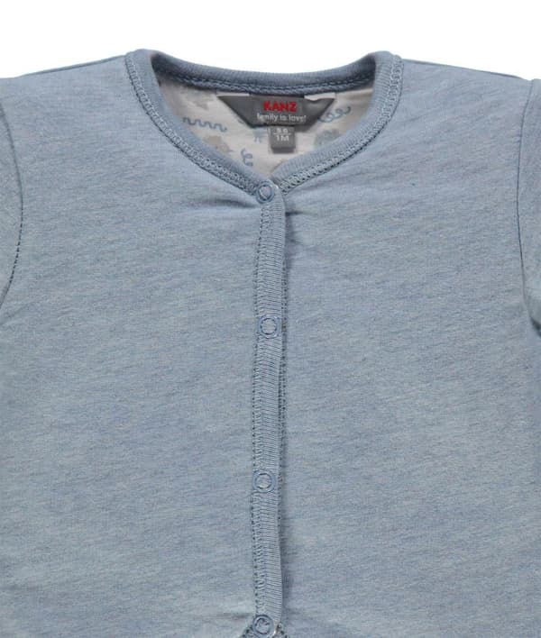 Blus med knappar för babypojke, denimkaftan Kanz