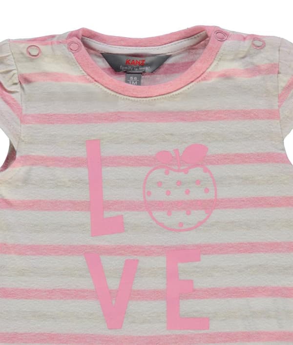 Babyflicka t-shirt grårosa Kanz