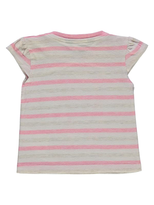 Babyflicka t-shirt grårosa Kanz