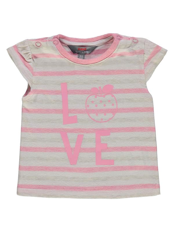 Babyflicka t-shirt grårosa Kanz