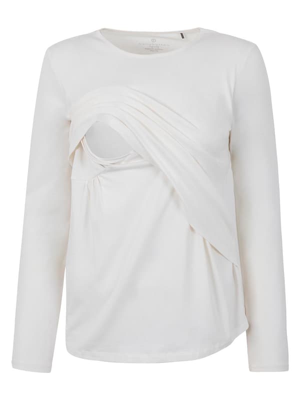 Dame ammebluse hvid Navle Maternity