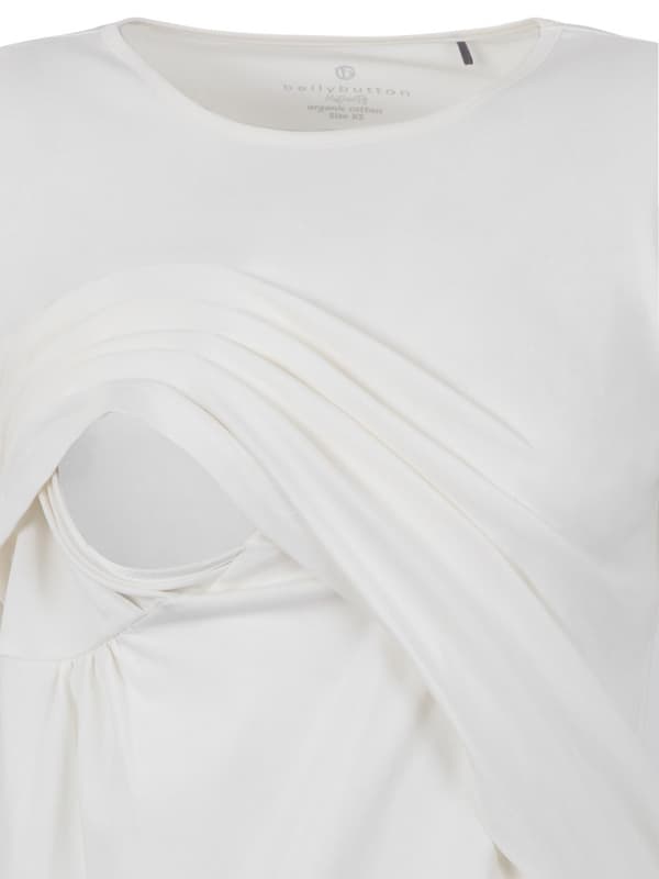 Dame ammebluse hvid Navle Maternity