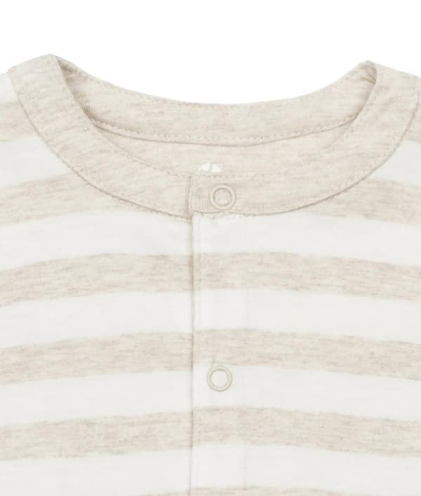 Stribet børnesweatshirt med lynlås i beige Kanz