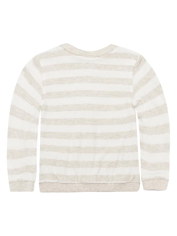 Stribet børnesweatshirt med lynlås i beige Kanz