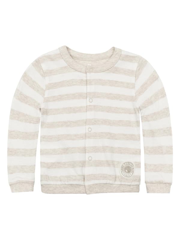 Stribet børnesweatshirt med lynlås i beige Kanz