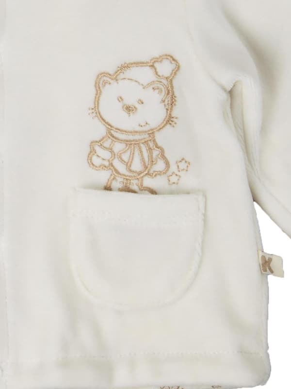 Baby sweatshirt med lynlås, hvid Kanz