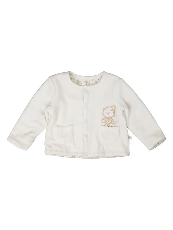 Baby sweatshirt med lynlås, hvid Kanz