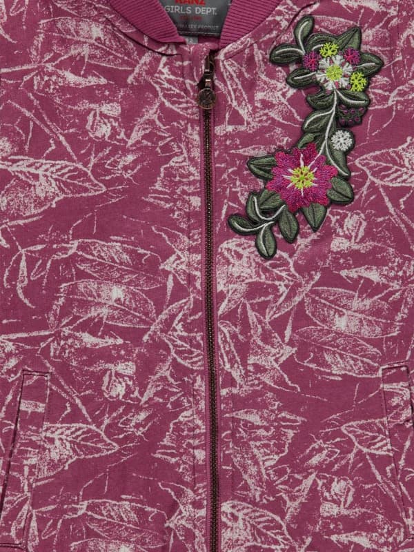 Pigesweatshirt med blomsterprint, pink Kanz