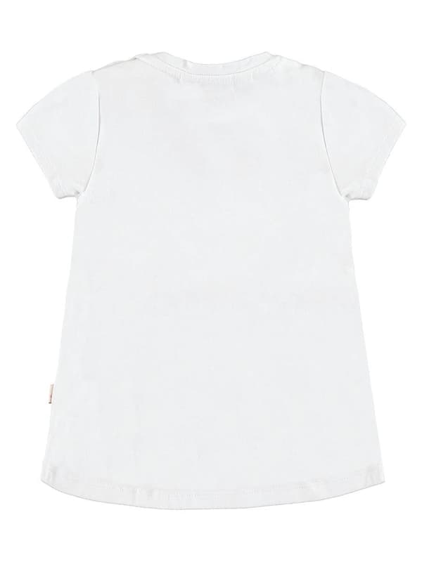 Pige-T-shirt med korte ærmer, hvid, Kanz