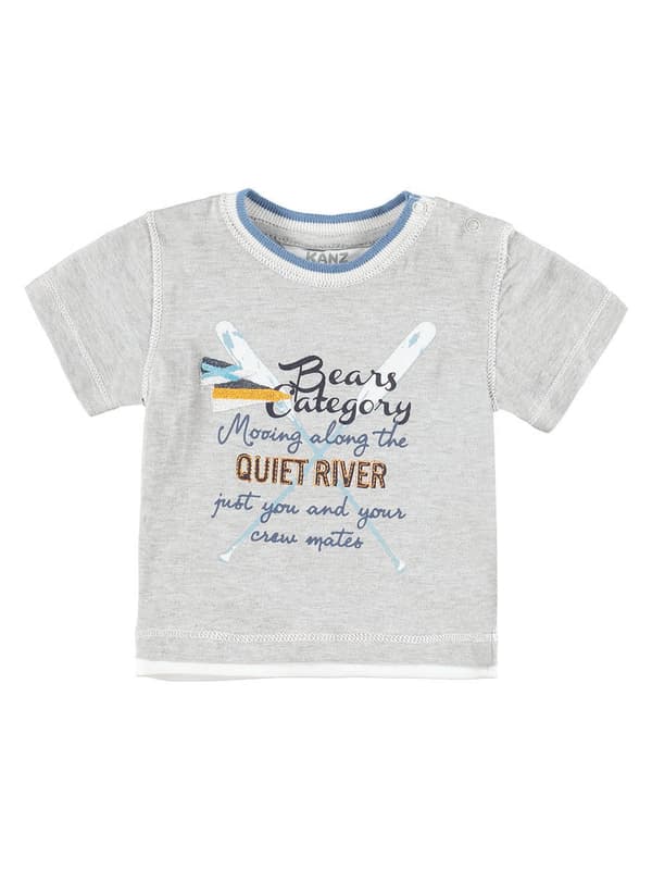 Pojk-T-shirt med korta ärmar, grå, Kanz
