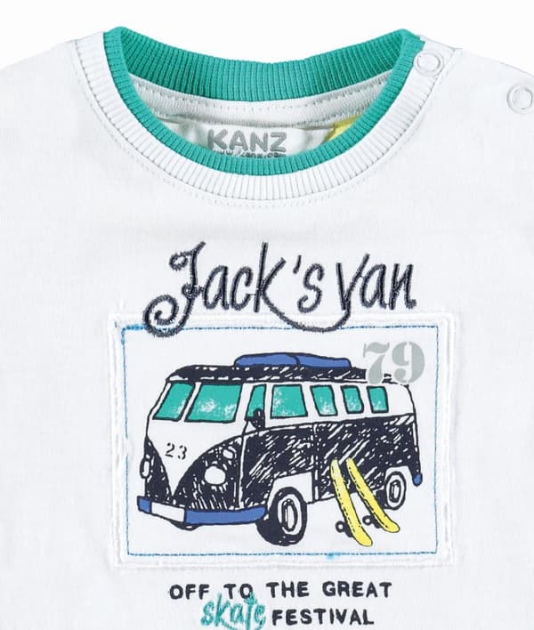 Drenge T-shirt med korte ærmer, hvid, Kanz
