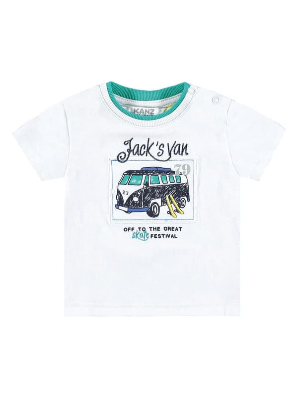 Drenge T-shirt med korte ærmer, hvid, Kanz