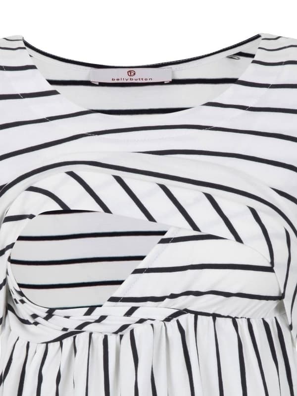 Dame amme-T-shirt hvid navle-graviditet