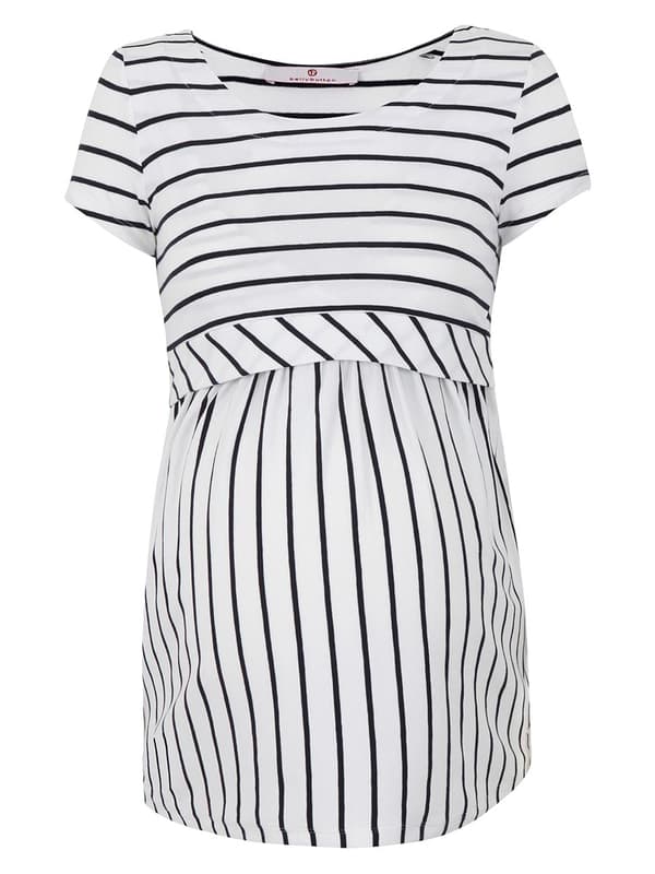 Dame amme-T-shirt hvid navle-graviditet