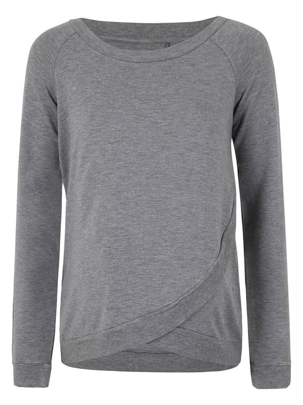 Dame ammebluse grå Navle Maternity