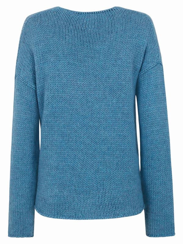 Blå sweater til kvinder, navle, graviditet