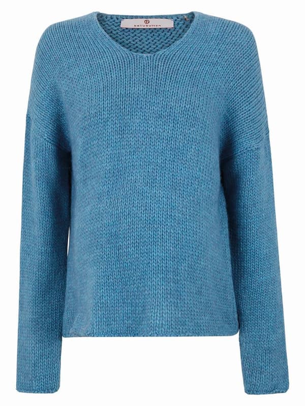 Blå sweater til kvinder, navle, graviditet
