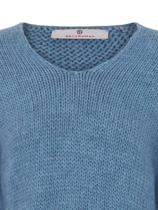 Blå sweater til kvinder, navle, graviditet