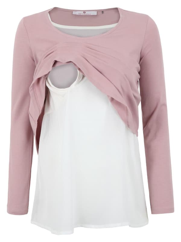 Dame ammebluse pink Navle Maternity