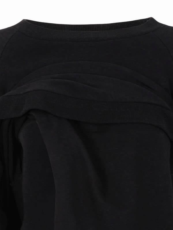 Dame amme-sweatshirt sort navle-graviditet