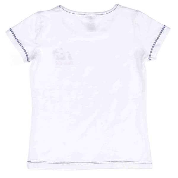 Kortärmad T-shirt med pandamotiv i vit för flickor, Olimpias