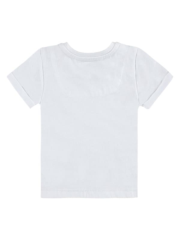Baby dreng t-shirt med bådmotiv i hvid Kanz