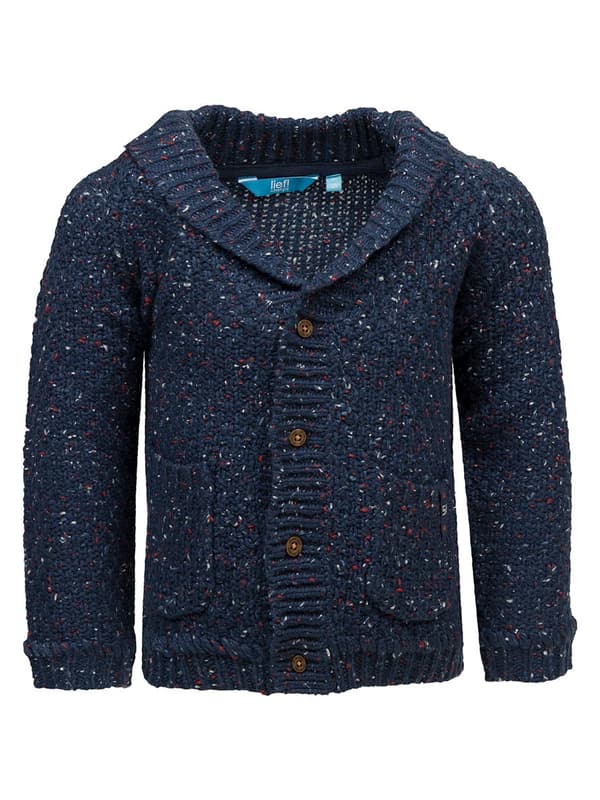 Elegant drengetrøje med knapper, marineblå, Lief