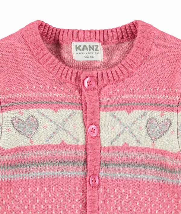 Tyttöjen pinkki Kanz-neuletakki