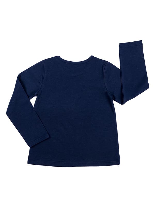 T-shirt med svantryck för flickor, marinblå, enfärgad, Kanz